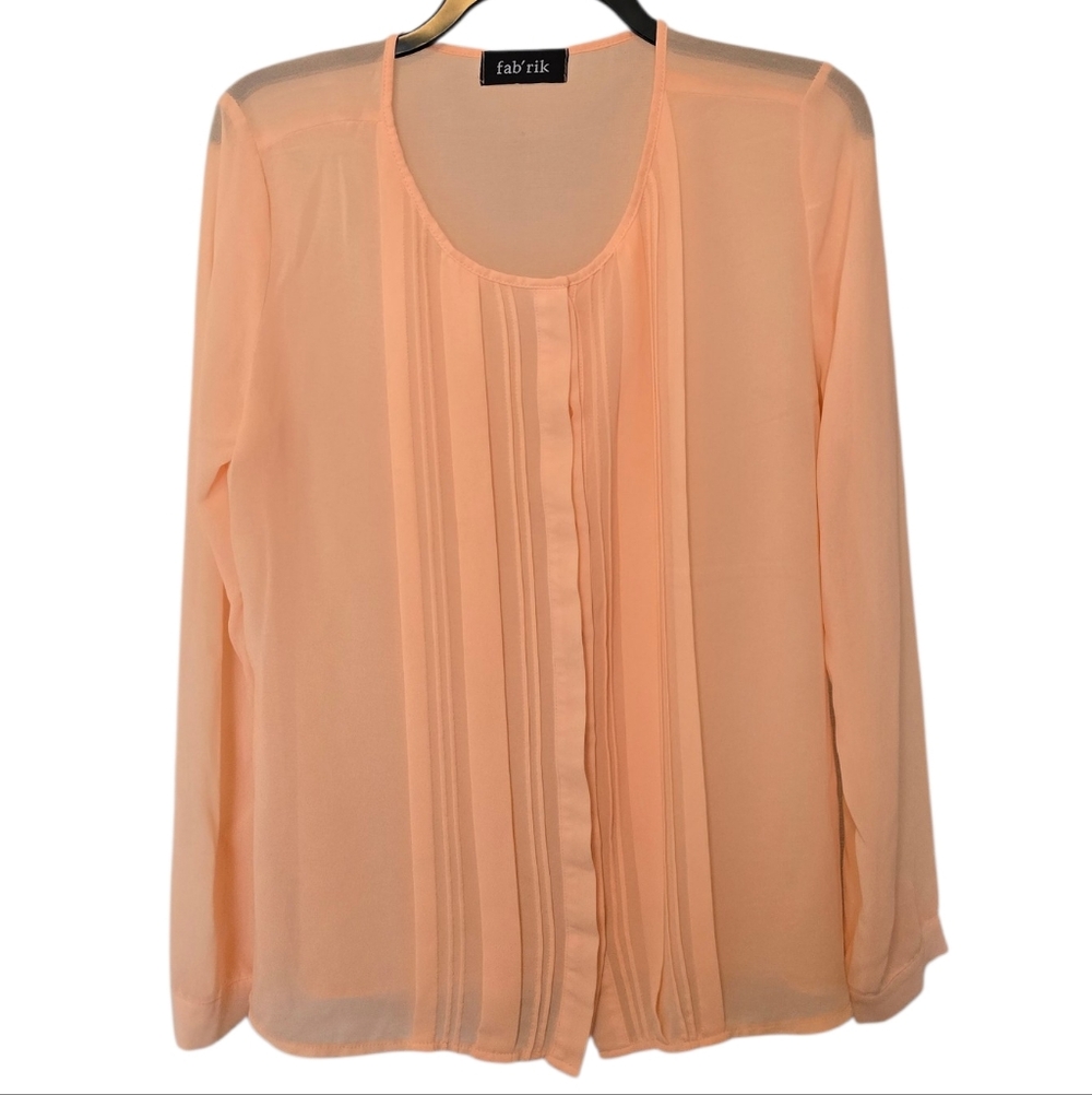 3/$15 Fab'rik Pilk Silk Blend Button Down Shirt Size Medium